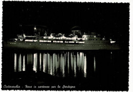 Civitavecchia - Nave In Partenza Per La Sardegna à Quai De Nuit - Pas Circ, 1955 - Civitavecchia