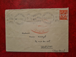 LETTRE 1955 FLAMME ROCHEFORT SUR MER FOIRE EXPO TIMBRE FRANCHISE MILITAIRE  BATAILLON DE L'AIR - Otros & Sin Clasificación