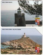 Italië, 2 Telephonecards Lighthouses - Faros