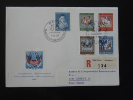 FDC Recommandée Registered Pêche Fishing Pro Patria Suisse 1965 (ex 2) - Cartas & Documentos