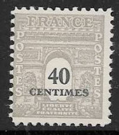 Yvert 703 40 C Gris - ** - 1944-45 Arco Del Triunfo