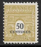 Yvert 704 50 C Jaune-olive - ** - 1944-45 Arc De Triomphe