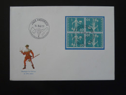 Tête Bêche Sur Lettre Messager Postal 15ème Siècle Medieval Suisse 1966 (ex 1) - Tete Beche