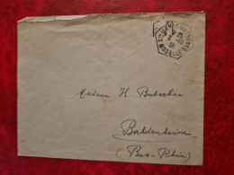 LETTRE 1938 FM CACHET SAINTE MARIE AUX CHENES MOSELLE - Autres & Non Classés