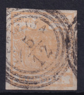 AUSTRIA - LOMBARDO-VENEZIA 1850 - Canceled - ANK LV1a - Gelbocker - Seidenpapier - Breitrandig - Used Stamps