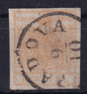 AUSTRIA - LOMBARDO-VENEZIA 1850 - Canceled - ANK LV1a - Ockergelb - Seidenpapier 0.07 - Bug! - Used Stamps