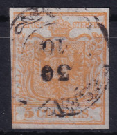AUSTRIA - LOMBARDO-VENEZIA 1850 - Canceled - ANK LV1a - Ockergelb - Seidenpapier 0.065 - Viollrandig - Used Stamps