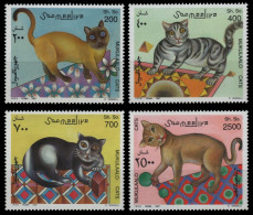 Somalia 1997 - Mi-Nr. 624-627 ** - MNH - Katzen / Cats - Somalia (1960-...)