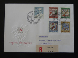 Série Pro Patria Sur Lettre Recommandée Registered Cover Rutli Suisse 1967 - Covers & Documents