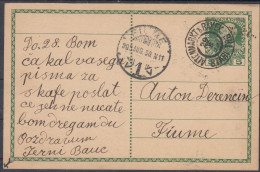 ⁕ Austria / Slovenia 1909 ⁕ Stari Trg Pri Rakeku / Altenmarkt Bei Rakek To FIUME ⁕ Franz Joseph 5 Heller Stationery - Slowenien