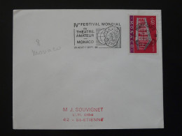 Europa Sur Lettre Flamme Festival Mondial De Théatre Monaco 1969 - Postmarks