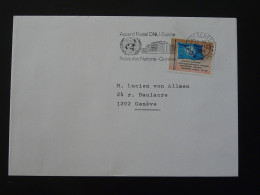 Flamme Concordante Sur Lettre Accord Postal ONU Geneve Suisse 1969 - Lettres & Documents