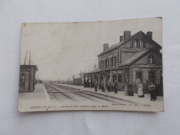 CPA CARTE POSTALE  Ancienne Ardres La Gare De Pont D Ardres Ligne Du Nord Pas De Calais Animée - Ardres