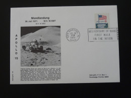 Lettre Cover Espace Space Apollo 15 Flamme First Man On The Moon USA 1971 - America Del Nord