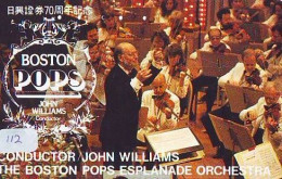 TELECARTE JAPON *  CHEF D ' ORCHESTRA * JOHN WILLIAMS (112) Conductor * BOSTON * MUSIC * PHONECARD JAPAN * CONCERT - Musica