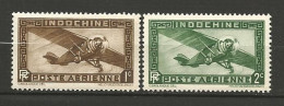 INDOCHINE Pa N° 1 Et 2 NEUF** LUXE SANS CHARNIERE / MNH - Luftpost