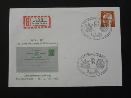 Entier Postal Stationery 100 Jahre Postkarte In Wurttemberg Markroningen 1972 - Privatumschläge - Gebraucht