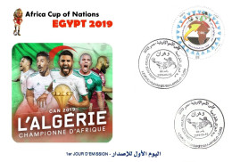 Algérie FDC 1842 Champion D'afrique Cup Of Nations Football Egypt 2019 Soccer Sport CAF Egypte - Copa Africana De Naciones