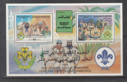 1983 Libya Pan Arab Scout Jamboree Scouting  Miniature Sheet Of 2 MNH - Libia