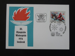 Carte FDC Card Hockey Sur Glace Jeux Olympiques Innsbruck Olympic Games Autriche Austria 1976 - Hockey (Ice)