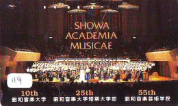 TELECARTE JAPON * CHEF D ' ORCHESTRA (119) Conductor * SHOWA ACADEMIC MUSICAE * PHONECARD JAPAN  CONCERT - Música
