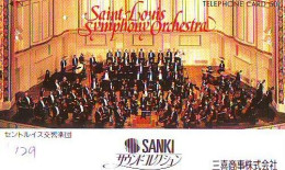 TELECARTE JAPON *  CHEF D ' ORCHESTRA * SANKI  (129) Conductor *  MUSIC * PHONECARD JAPAN * CONCERT - Musica