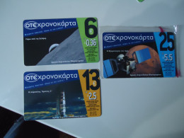 GREECE SAMBLE RARE 3 MINT  PLANET  CANCELED NUMBER  SPACE  2 SCAN - Espace