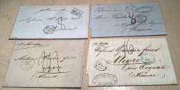 BAHIA Four Different Entire Stampless Letters 1862-1874 To Aigre Cognac & Reims France (Brazil Brasil Prephilately Cover - Storia Postale