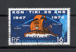 POLYNESIE  PA  N°  64   OBLITERE   COTE  7.00€    KON TIKI BATEAUX - Usati