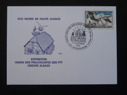 Carte Commemorative Card Cigogne Stork Eco Musée Ungersheim 68 Haut Rhin 1985 - Storchenvögel