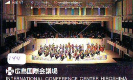 TELECARTE JAPON *  CHEF D ' ORCHESTRA * (144) ORCHESTRA  * HIROSHIMA *  Conductor *  MUSIC * PHONECARD JAPAN * CONCERT - Musique