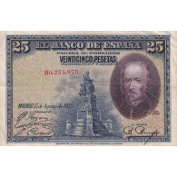 Billet, Espagne, 25 Pesetas, 1928-08-15, KM:74b, TB - 1-2-5-25 Pesetas