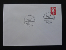 Sous-marin Submarine Oblitération Sur Lettre Postmark On Cover 69 Lyon 1990 - Sous-marins