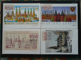 Série De 4 Set Of 4 Cartes Maximum Cards Lubeck City Allemagne Germany 1990 - Andere & Zonder Classificatie
