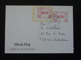 Entier Postal Stationery Card ATM Frama Musik Hug Basel Suisse 1992 - Timbres D'automates