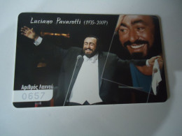 GREECE MINT   CARDS COLLECTIVE  LUCIANO PAVAROTTI  MUSICS  2 SCAN - Muziek