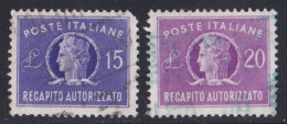 Italie -  Poste Expresse  Y&T  N ° 36  Et 39  Oblitéré - Correo Urgente/neumático