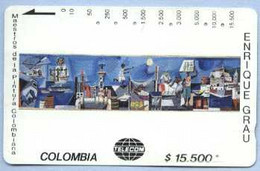 COLOMBIA : COLMT26 $15500 ENRIQUE GRAU 1957 Boceto Mural USED - Kolumbien