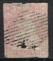 SUISSE Ca.1854-62: Le Y&T 28a (sans FdS), "Helvétie ND" Obl. Grille, Touché Au N - Used Stamps