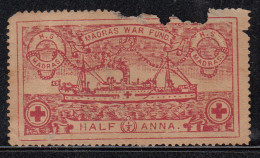 Madras War Fund Label, Cindrella, Ship, Cond., Poor / Bad, Space Filler, India  - Erinnophilie