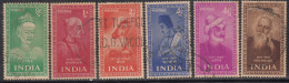 India Used 1952, Saints & Poets, Set Of 6, Poet, Tagore, Kabir, Tulsidas, Meera Bai, Surdas, Ghalib, - Usati