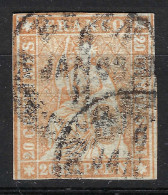 SUISSE Ca.1854-62: Le Y&T 29a, "Helvétie ND" 4 Marges, Obl. CAD "Bern", Forte Cote - Used Stamps