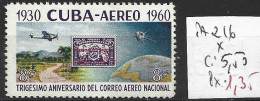 CUBA PA 216 * Côte 5.50 € - Poste Aérienne