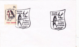 SWALLOWS, SPECIAL  PMK  AND STAMPS ON COVERS 1993, ROMANIA - Golondrinas