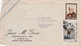 Argentine - LAC De Buenos Aires Pour Paris (75) - CAD 13 Mars 1974 - Timbres 70c + 1.80p YT 954 - Storia Postale