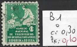 CUBA BIENFAISANCE 1 Oblitéré Côte 0.30 € - Beneficiencia (Sellos De)