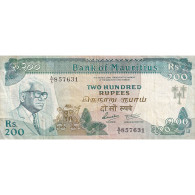 Billet, Maurice, 200 Rupees, Undated (1985), KM:39b, TB+ - Mauricio