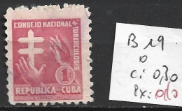 CUBA BIENFAISANCE 19 Oblitéré Côte 0.30 € - Liefdadigheid