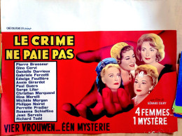 Affiche Ciné Orig CRIME NE PAIE PAS Oury De Funès Darrieux Morgan Brasseur 35X50 1962 - Affiches & Posters