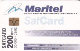 GREECE - Maritel Satellite Card 200 Units, Tirage 30000, 03/02, Used - Griechenland